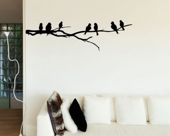 Branch with Birds Wall Decal  Tree Art Stickers